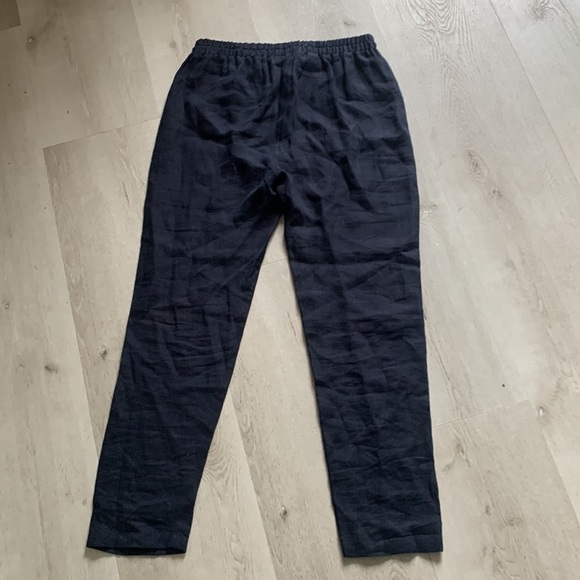 Mansur Gavriel Pants Navy Linen Trousers size S made in Italy minimalist‎ luxury - Picture 12 of 12